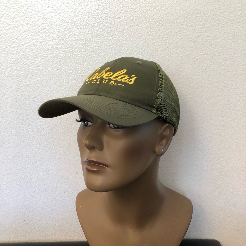 Cabela's Club Adjustable Olive Green Cap/Hat with Yellow Logo